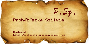 Prohászka Szilvia névjegykártya