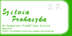 szilvia prohaszka business card